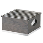 Thumbnail image #1 for Cal-Mil Ashwood 3814-83 Square Oak-Wood Chafer Alternative with Wire Grill and Windguard, Gray Wash, 10"W x 10"D x 5-1/2"H