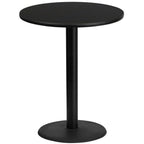 Thumbnail image #1 for Flash Furniture XU-RD-36-BLKTB-TR24B-GG Round Pedestal Cocktail Table, 36" Diameter, 43-1/8"H, Bar Height, Black Laminate Top