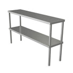 Thumbnail image #1 for Tarrison Products Ltd. TA-DOS1296 Stainless Steel Double Table-Mount Overshelf, 96"W x 12"D x 30"H