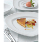 Thumbnail image #2 for Vertex China Signature TAC-25P 13-1/2" Triangular China Plate, Deep Coupe, Rolled Edge, Bright White 1 Dozen
