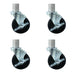 Thumbnail image #1 for (Quick Ship) BK Resources 5” Polyurethane Swivel Casters w/ Brakes – Set of 4 for Chef & Steam Tables