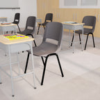 Thumbnail image #2 for Flash Furniture Hercules RUT-16-PDR-GY-GG Gray Stacking Shell Chair, Poly Seat and Back, Metal Frame