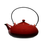 Thumbnail image #1 for 1880 Hospitality Rustic by Oneida® L6753074861 14 oz Porcelain Teapot with Lid and Metal Handle, Crimson Two-Tone Glaze 1 Dozen