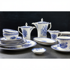 Thumbnail image #2 for 1880 Hospitality Lancaster Garden by Oneida® L6703061342 Porcelain Irregular Oval Plate, 9-3/4", Blue Floral, Warm White Case of 3 Dozen