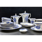 Thumbnail image #2 for 1880 Hospitality Lancaster Garden by Oneida® L6703061500 Porcelain Saucer, 6 in, Irregular Round, Blue Floral, Warm White Case of 4 Dozen