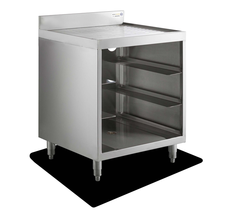 Product image #5 for Steel Works Stainless SWGRSU-2124-CT Underbar Glass Storage Unit with Drainboard Top