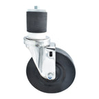 Thumbnail image #1 for BK Resources 5SS-4RA-HR 5" Hard Rubber Swivel Stem Caster with 2" Expanding Stem, 300 lb Capacity, Stainless Steel