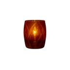 Thumbnail image #1 for Hollowick/Steelite Hollowick Lighting LMP6795 Glass Sgraffito Terra Cotta Votive Lamp, 3"W x 3"D x 3-3/4"H