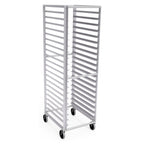 Thumbnail image #1 for Lockwood Manufacturing RA70-ER20E Mobile Aluminum Pan Rack, 20-Pan Capacity, Open Sides, End Loading, 3" Centers