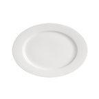 Thumbnail image #1 for CAC China Harmony HMY-13 Porcelain Oval Platter, 12 x 8-3/4 x 1-1/4 in, Embossed Rim, Super White 1 Dozen