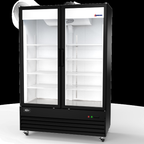 Thumbnail image #2 for Omcan USA 50124 Two-Section Reach-In Glass Door Merchandiser Refrigerator, 35.5 Cu. Ft., Bottom-Mount, Stainless Steel