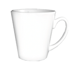 Thumbnail image #1 for International Tableware Cancun 839P 12 oz Ceramic Funnel Cup with Handle, European White Case of 3 Dozen
