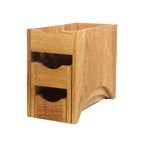 Thumbnail image #1 for Mikasa Hospitality (Lifetime Brands, Inc.) Select Concept BQ112L 3-Tray Display Stand, Oak Wood Base, Black, 15.55"W x 7.75"D x 12.59"H