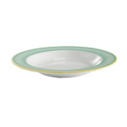 Thumbnail image #1 for G.E.T. Corona, Calypso PA1603903912 Porcelain Pasta Bowl, 18-4/5 oz, 12 in, Round Rimmed, Green with Yellow Edge 1 Dozen