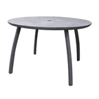 Thumbnail image #1 for Grosfillex Sunset S6702288 Outdoor Restaurant Table, 42" Round x 29"H, High-Pressure Laminate Top, Aluminum Base, Umbrella Hole