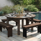 Thumbnail image #2 for Flash Furniture Hercules XA-F-60-RD-MG-GG Round Solid Pine Dining Table, 60-Inch Top, Foldable Locking Legs, Mahogany Finish