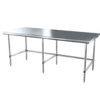 Thumbnail image #1 for NBR Equipment TS6-8424-X Stainless Steel Work Table, 84"W x 24"D x 35-1/4"H, 16-Gauge 304 Flat Top