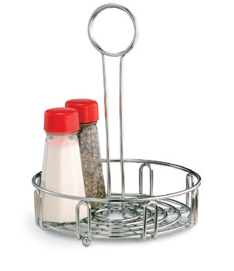 Product image #2 for Chrome-Plated Wire Rack Condiment Caddy for 2 Salt & Pepper Shakers