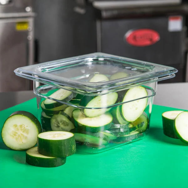 Product image #1 for (Quick Ship) Cambro 60CWC135 Camwear® 1/6 Size Flat Food Pan Lid Clear Polycarbonate