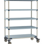 Thumbnail image #1 for Metro MetroMax Q MQ-2448GF-68-M5 Mobile Louvered Polymer Shelving Unit, 48W x 24D x 68H, 5-Tier