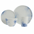 Thumbnail image #1 for Kadra Kitchenware Vikko Classic VC-1603-RB 16-Piece Porcelain Dinnerware Set, Raindrop Blue, 4 Dinner Plates, 4 Salad Plates, 4 Bowls & 4 Mugs