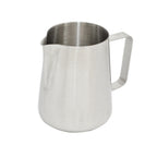 Thumbnail image #1 for Browne Foodservice Contemporary 515009 20 oz 18/8 Stainless Steel Milk Frother with Tapered Spout, Wide Bottom and Large Handle