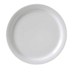 Thumbnail image #1 for Vertex China Catalina CAT-16 Porcelain Plate, 10-1/2-Inch Round, Narrow Rim, Rolled Edge, Bright White 1 Dozen