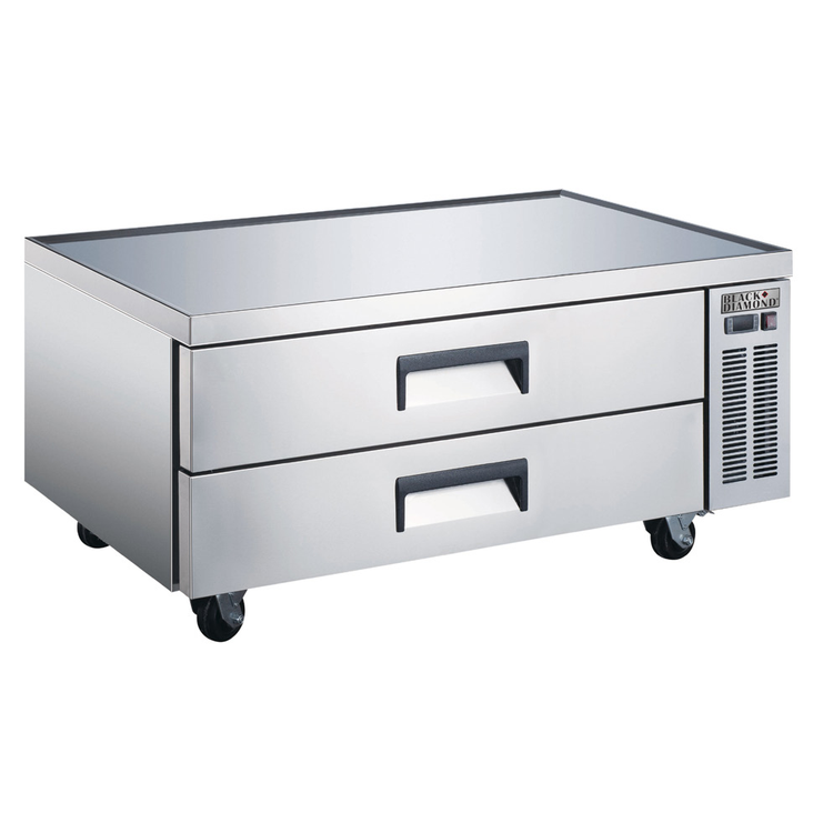 Product image #2 for Black Diamond 2-Drawer Refrigerated Chef Base, 51-3/4" Wide, V-Edge Stainless Steel Top, Side-Mounted Self-Contained Refrigeration