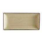 Thumbnail image #1 for CAC China Japanese Style 666-13-W Rectangular Ceramic Platter, Creamy White Reactive Glaze, 11-1/2" x 6-1/2" x 1-1/4" 1 Dozen