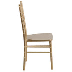 Thumbnail image #2 for Flash Furniture Hercules XS-GOLD-GG Gold Chiavari Chair, Ladder Back, Acacia Wood Seat
