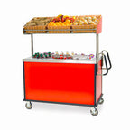 Thumbnail image #1 for Lakeside Manufacturing 668 Breakfast Cart with Stainless Steel Top, 3 Wicker Baskets, and Insulated Ice Bin