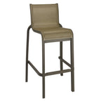 Thumbnail image #1 for Grosfillex Sunset US030599 Outdoor Armless Stacking Barstool with Textilene Sling, Aluminum Frame and Footrest Case of 2