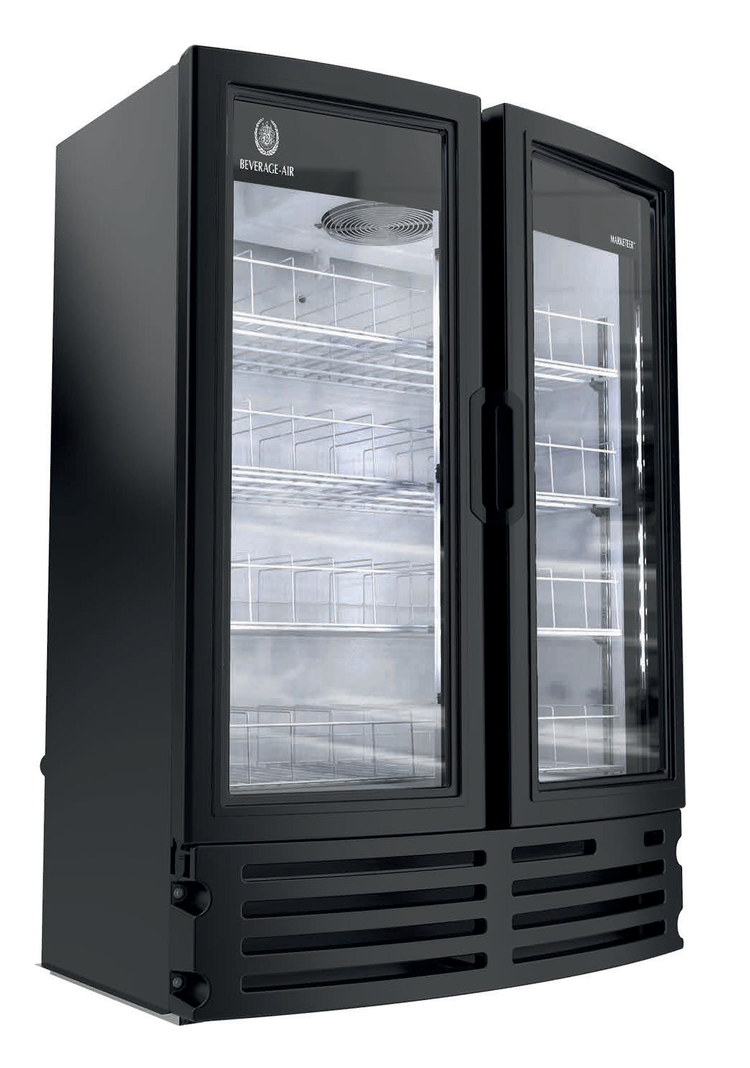 Product image #5 for Beverage-Air Marketeer 2-Door Reach-In Refrigerated Glass Door Merchandiser, 16.77 Cu. Ft., Black