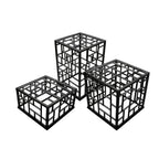 Thumbnail image #1 for G.E.T. Bugambilia MONPDCSETBB 3-Piece Square Buffet Riser Set, Cast Aluminum, Powder-Coated Solid Black