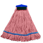 Thumbnail image #1 for ABCO T02116 Large Loop-End Mop with Female Plastic Connector and Scrub Pad, Red 1 Dozen