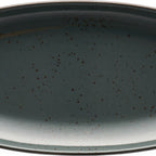 Thumbnail image #1 for International Tableware Splash™ SH-14-LN Stoneware Platter, 13-3/4" x 7-3/8", Organic Rectangle, Lunar Blue Reactive Glaze 1 Dozen