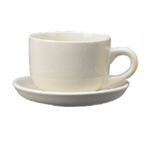 Thumbnail image #1 for International Tableware Cancun 822-01 14 oz Ceramic Latte Cup with Handle, Round, Non-Stackable Case of 2 Dozen