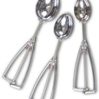 Thumbnail image #2 for JB Prince Stockel U574 30 Stainless Steel Oval Scoop with Chrome-Plated Brass Handle, Size 30, 1-1/2 oz Capacity, 10" Overall