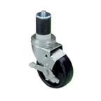 Thumbnail image #1 for Component Hardware CMS4-5BBN 5" Expanding-Stem Swivel Caster with Side Brake, Polyolefin Wheel, 250 lb Capacity