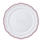 Thumbnail image #1 for Steelite International Folio, Porcelain 62586FP811 Porcelain Rim Plate, 10-1/4 in, Round, Scalloped Edge, Triple-Line Maroon Case of 2 Dozen