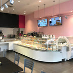 Thumbnail image #2 for GTI Designs E-Line ELNT-1250 3-Level Dry/Ambient Pastry Display Case, Full-Service, Rear Sliding Doors, 50.7"W, White