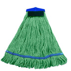 Thumbnail image #1 for ABCO T02112 Large Loop-End Mop with Female Plastic Connector and Scrub Pad, Green 1 Dozen