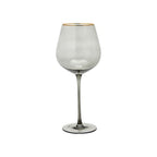 Thumbnail image #1 for Kadra Kitchenware Vikko Decor VD-P27-SM Wine Glass, 27 oz., Smoked with Gold Rim Case of 24