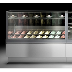 Thumbnail image #1 for Oscartek Italia 1-2-3 ITALIA 2 G 1150 Gelato/Ice Cream Dipping Cabinet, 47"W, Self-Contained, 8 x 5 L Pan Capacity, Squared Glass