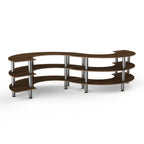 Thumbnail image #1 for Steelite Mogogo, Modular MGCMSB03WSXF 3-Tier S-Shaped Modular Serving Station, Bengali Mango Wood Laminate, 141"W x 76"D x 35"H