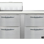 Thumbnail image #1 for Continental Refrigerator SW60N8C-D Refrigerated Sandwich Prep Table, 60", 2-Section, 4 Drawers, 8-Pan Top