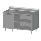 Thumbnail image #1 for SPG International Universal Stainless BC-60L Stainless Steel Beverage Counter with Integral Left Sink, 60"W x 30"D