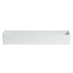 Thumbnail image #1 for G.E.T. Bugambilia COMP04WW Rectangular Salad Bar Bowl, 5.3 qt, Cast Aluminum, White Resin Coating, 20"L x 6-7/8"W x 3"H