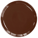 Thumbnail image #1 for Vertex China Vista VRE-PP-BR 13-1/8" Round Brown China Pizza Plate, Rolled Edge, Polished Foot