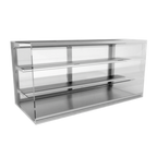Thumbnail image #1 for RPI Industries Vienna VIDD4-27-R-SQ Dry Countertop Pastry Display Case, 57-1/8" W, Full-Service, Stainless Steel, 2 Adjustable Glass Shelves